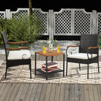 Set of 2, Outdoor PE Rattan Chairs with Soft Zippered Cushion, Heavy-Duty Metal Frame & All-Weather Wicker - Product image 2
