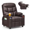 Kids Recliner Chair PU Leather Adjustable Lounge Sofa with Cup Holder, 3 Pockets & Retractable Footrest - Product image 1