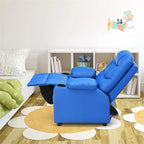 Kids Recliner Chair PU Leather Adjustable Lounge Sofa with Cup Holder, 3 Pockets & Retractable Footrest - Product image 38