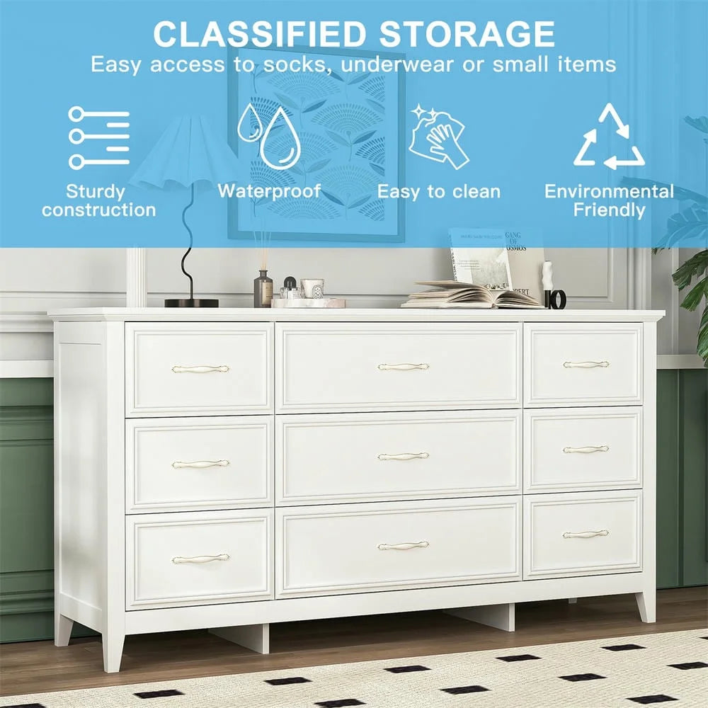 Kadyn Modern 6 Drawer Dresser Wood Cabinet, Dresser for Bedroom, Kitchen Storage Cabinet with Drawers - Product image 72