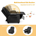 Kids Recliner Chair PU Leather Adjustable Lounge Sofa with Cup Holder, 3 Pockets & Retractable Footrest - Product image 28