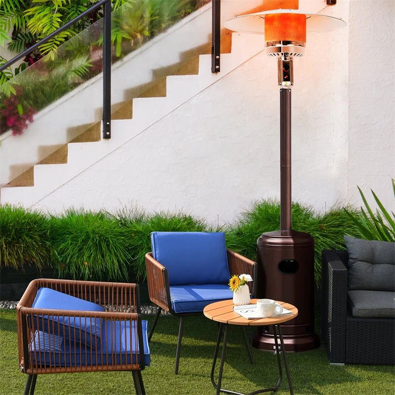 50, 000 BTU Propane Patio Heater, Standing Stainless Steel Outdoor Heater with Wheels, Triple Protection - Product image 3