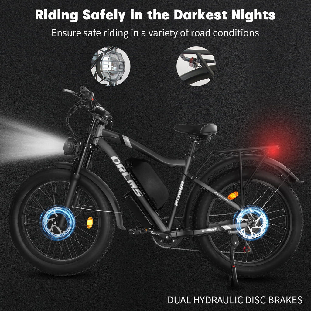 3000W Peak Dual Motor E - Bike, 52V 25AH Battery Elec - Tric Bike for Adults, 35MPH Mountain AWD 7 - Product image 9