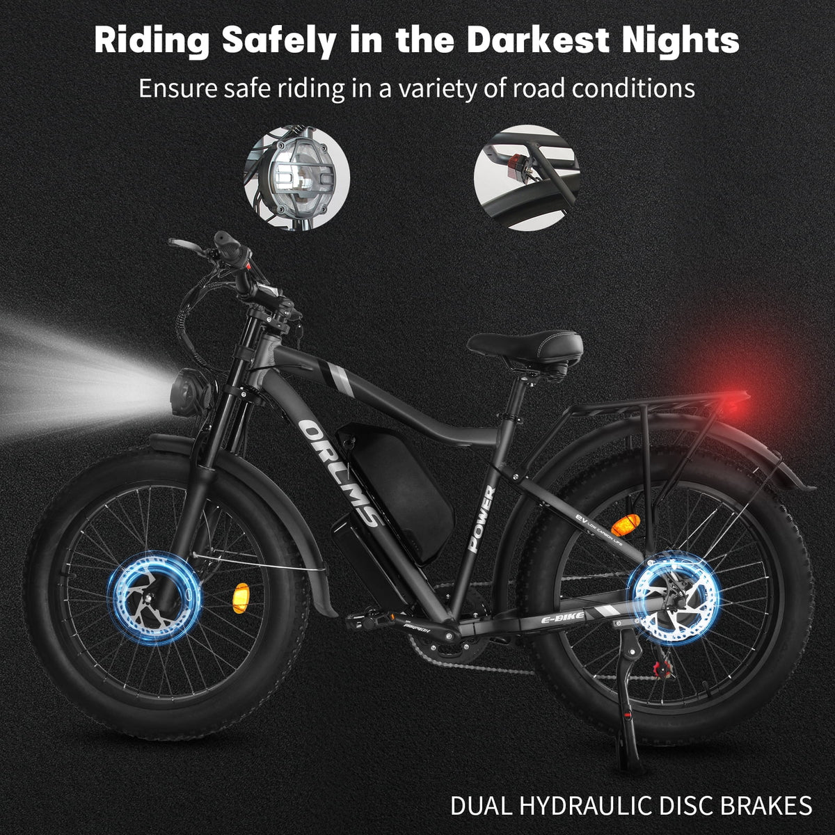 3000W Peak Dual Motor E - Bike, 52V 25AH Battery Elec - Tric Bike for Adults, 35MPH Mountain AWD 7 - Product image 9