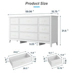 Kadyn Modern 6 Drawer Dresser Wood Cabinet, Dresser for Bedroom, Kitchen Storage Cabinet with Drawers - Product image 73