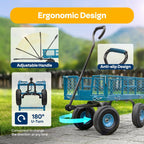 SPECSTAR Mesh Steel Garden Cart 880 lb Capacity, 38" x 21" Folding Utility Wagon with 10 in Wheels - Product image 15