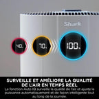Shark NeverChange up to 5 years MAX indoor air purifier, Covers 130m², 5 year HEPA filter, Captures 99.97% allergens, Automatic mode, Silent, LED, White HP300EU