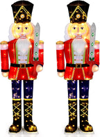 Tangkula 5 FT Christmas Lighted Nutcracker with Glitter Sword - Product image 10