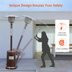 50, 000 BTU Propane Patio Heater, Standing Stainless Steel Outdoor Heater with Wheels, Triple Protection - Product image 5