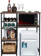 Microwave Stand 4-Tiers Kitchen Storage Fit Mini Fridge Baker¡ ̄s Rack Shelving Utility Coffee Bar with Big - Product image 9