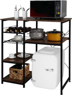 Microwave Stand 4-Tiers Kitchen Storage Fit Mini Fridge Baker¡ ̄s Rack Shelving Utility Coffee Bar with Big - Product image 2