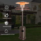 50, 000 BTU Propane Patio Heater, Standing Stainless Steel Outdoor Heater with Wheels, Triple Protection - Product image 8