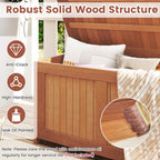 Tangkula 3-in-1 52 Gallon Wood Outdoor Storage Box - Product image 5