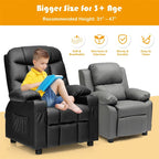 Kids Recliner Chair PU Leather Adjustable Lounge Sofa with Cup Holder, 3 Pockets & Retractable Footrest - Product image 30