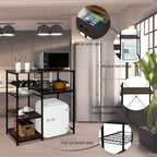 Microwave Stand 4-Tiers Kitchen Storage Fit Mini Fridge Baker¡ ̄s Rack Shelving Utility Coffee Bar with Big - Product image 3