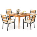 Tangkula 5 Piece Patio Wood Dining Set for Front Porch Yard Balcony and Poolside - Product image 1