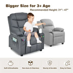 Kids Recliner Chair PU Leather Adjustable Lounge Sofa with Cup Holder, 3 Pockets & Retractable Footrest - Product image 17