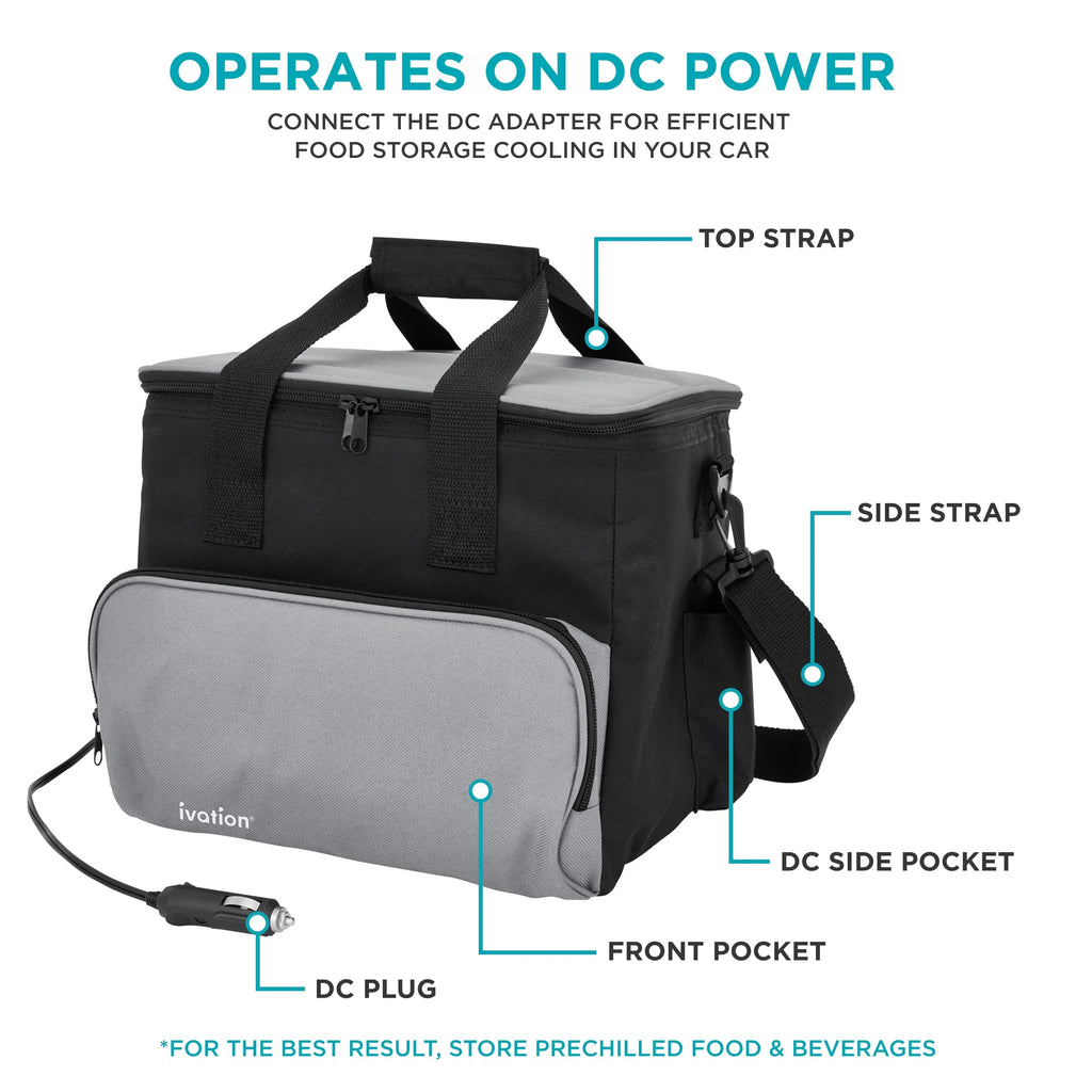 Ivation Portable Electric Cooler Bag - 15 L Soft Sided Thermoelectric Travel Cooler with Shoulder Strap - Product image 2