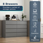 Kadyn Modern 6 Drawer Dresser Wood Cabinet, Dresser for Bedroom, Kitchen Storage Cabinet with Drawers - Product image 32