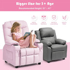 Kids Recliner Chair PU Leather Adjustable Lounge Sofa with Cup Holder, 3 Pockets & Retractable Footrest - Product image 70