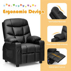 Kids Recliner Chair PU Leather Adjustable Lounge Sofa with Cup Holder, 3 Pockets & Retractable Footrest - Product image 33