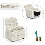 Kids Recliner Chair PU Leather Adjustable Lounge Sofa with Cup Holder, 3 Pockets & Retractable Footrest - Product image 57