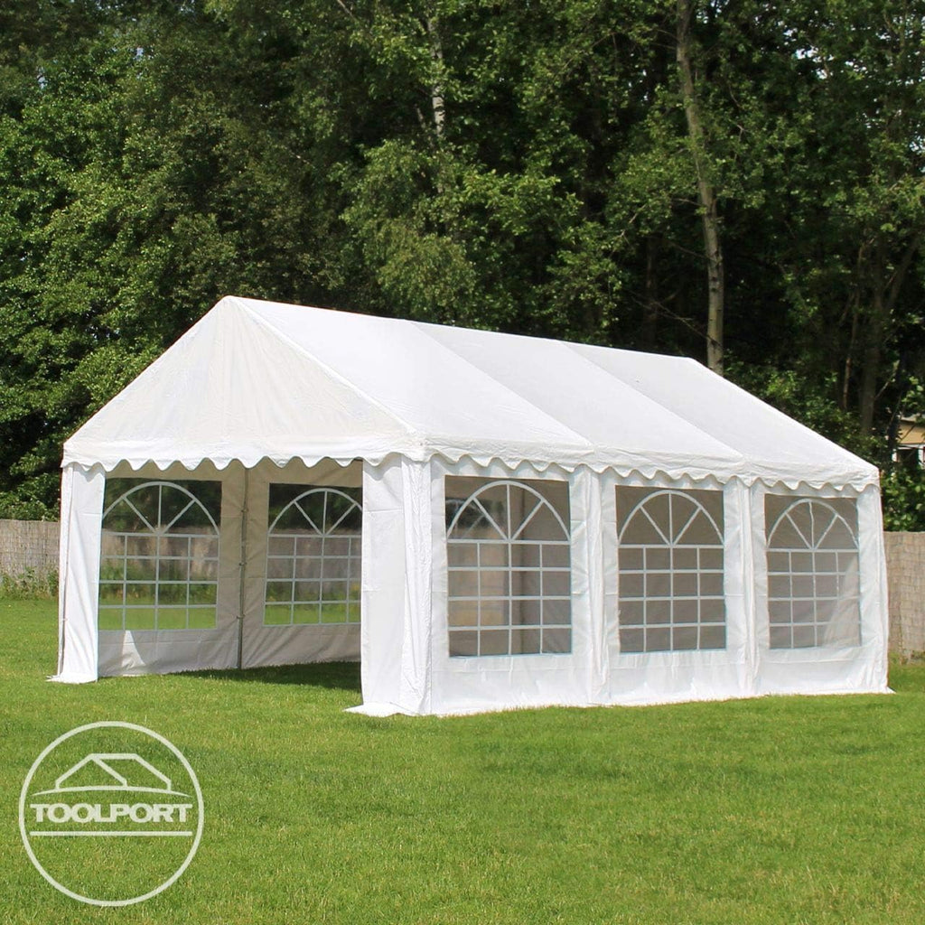 TOOLPORT 3x6 m Party Tent/Barnum Grey-White High Quality Canvas PVC 700 N