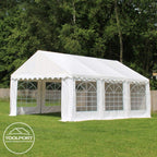 TOOLPORT 3x6 m Party Tent/Barnum Grey-White High Quality Canvas PVC 700 N