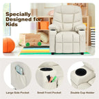 Kids Recliner Chair PU Leather Adjustable Lounge Sofa with Cup Holder, 3 Pockets & Retractable Footrest - Product image 54