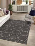 Unique Loom Geometric Trellis Frieze Rug, Dark Gray (3' x 5' 3) - Product image 1