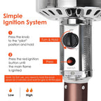 50, 000 BTU Propane Patio Heater, Standing Stainless Steel Outdoor Heater with Wheels, Triple Protection - Product image 12