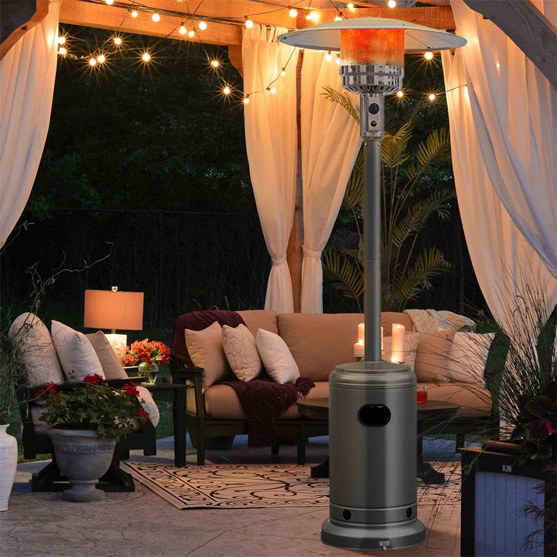 50, 000 BTU Propane Patio Heater, Standing Stainless Steel Outdoor Heater with Wheels, Triple Protection - Product image 40