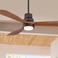 52 inch Casa Vieja Delta-Wing DC Modern Indoor Outdoor Ceiling Fan with LED Light Oil Rubbed Bronze Solid - Product image 1
