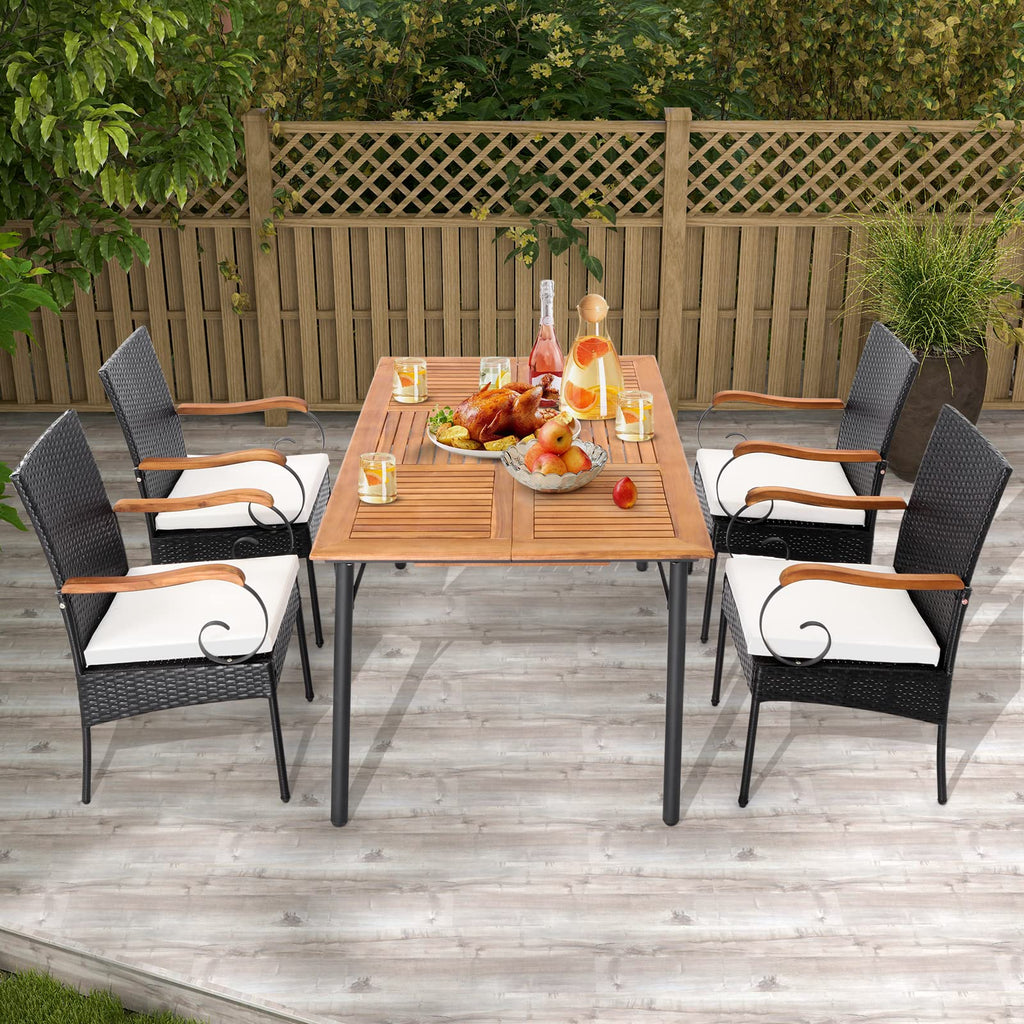 Set of 2, Outdoor PE Rattan Chairs with Soft Zippered Cushion, Heavy-Duty Metal Frame & All-Weather Wicker - Product image 4