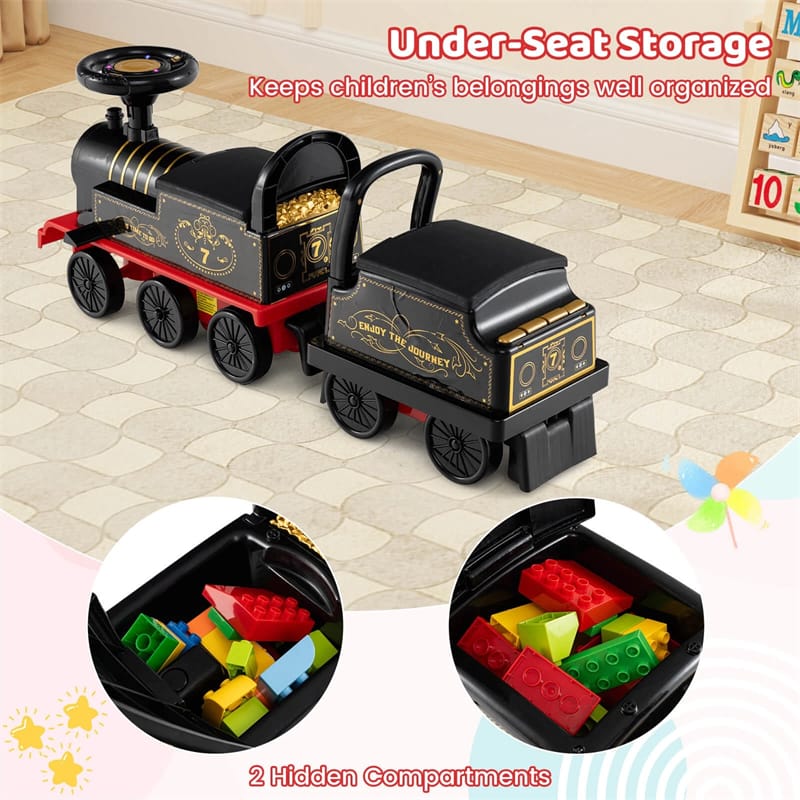 6V 2-Seater Ride On Train with Detachable Carriage, Under-Seat Storage, Whistle & Flashing LED Lights - Product image 7