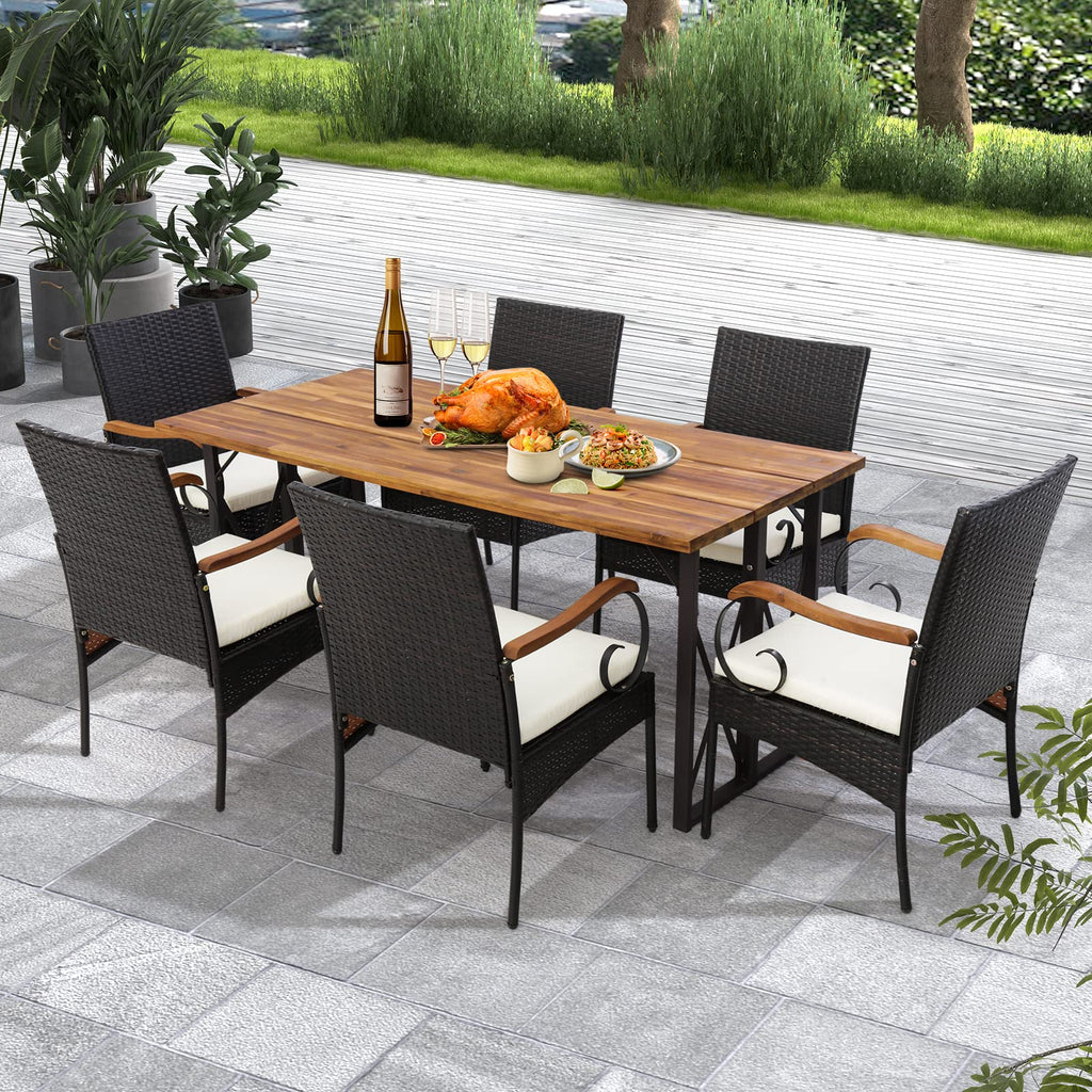 Set of 2, Outdoor PE Rattan Chairs with Soft Zippered Cushion, Heavy-Duty Metal Frame & All-Weather Wicker - Product image 8