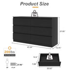 Kadyn Modern 6 Drawer Dresser Wood Cabinet, Dresser for Bedroom, Kitchen Storage Cabinet with Drawers - Product image 2