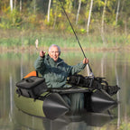Inflatable Fishing Float Tube, 350LBS Portable Belly Boat with Rod Rack Basket, Fish Finder Holder - Product image 11