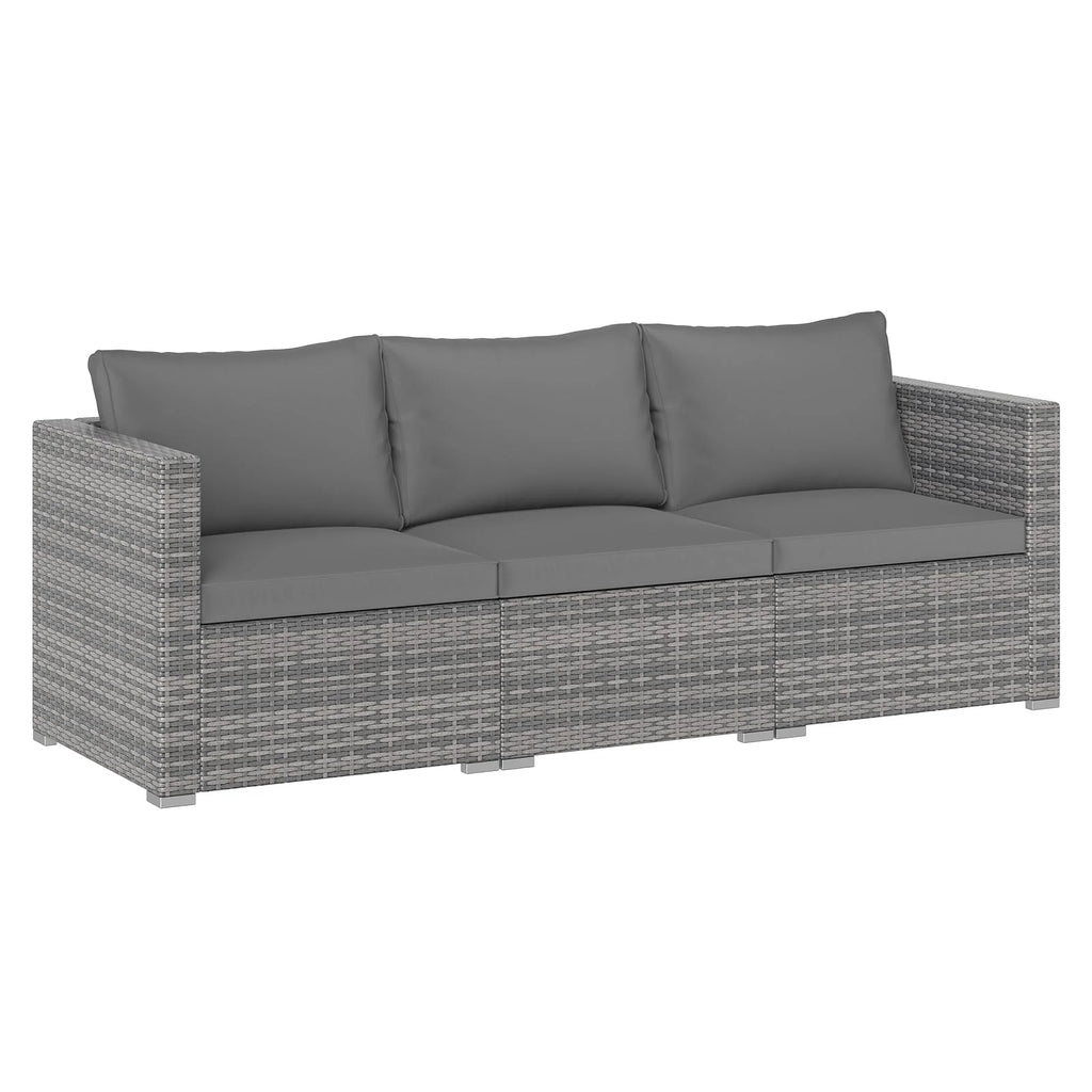 Tangkula Outdoor Patio 3 Seat Sofa Set - PE Rattan Modular Cushioned Sectional Couch Furniture Set - Product image 1