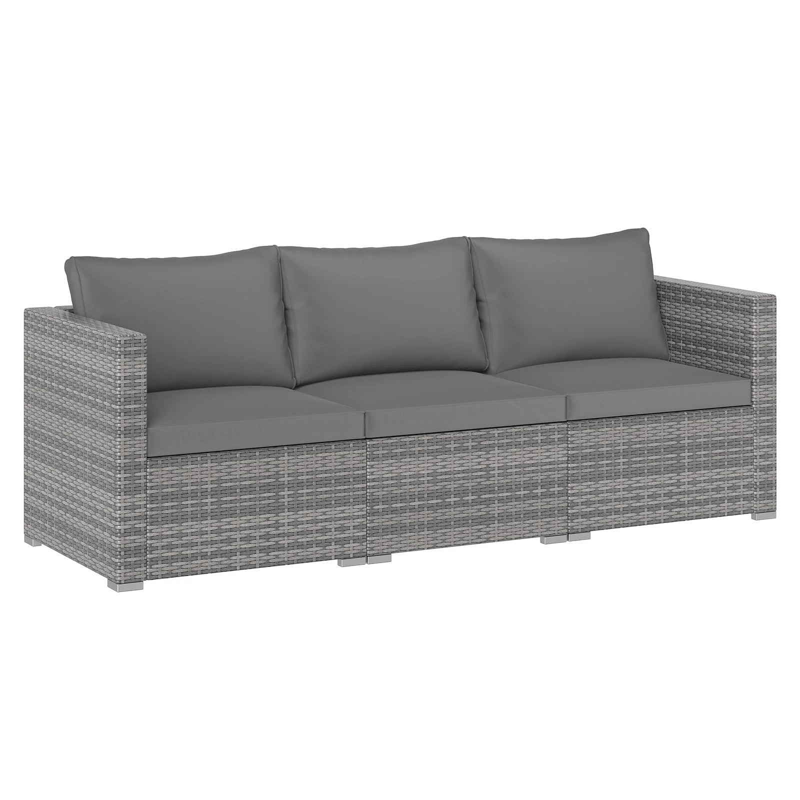Tangkula Outdoor Patio 3 Seat Sofa Set - PE Rattan Modular Cushioned Sectional Couch Furniture Set - Product image 1
