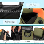 Inflatable Fishing Float Tube, 350LBS Portable Belly Boat with Rod Rack Basket, Fish Finder Holder - Product image 16