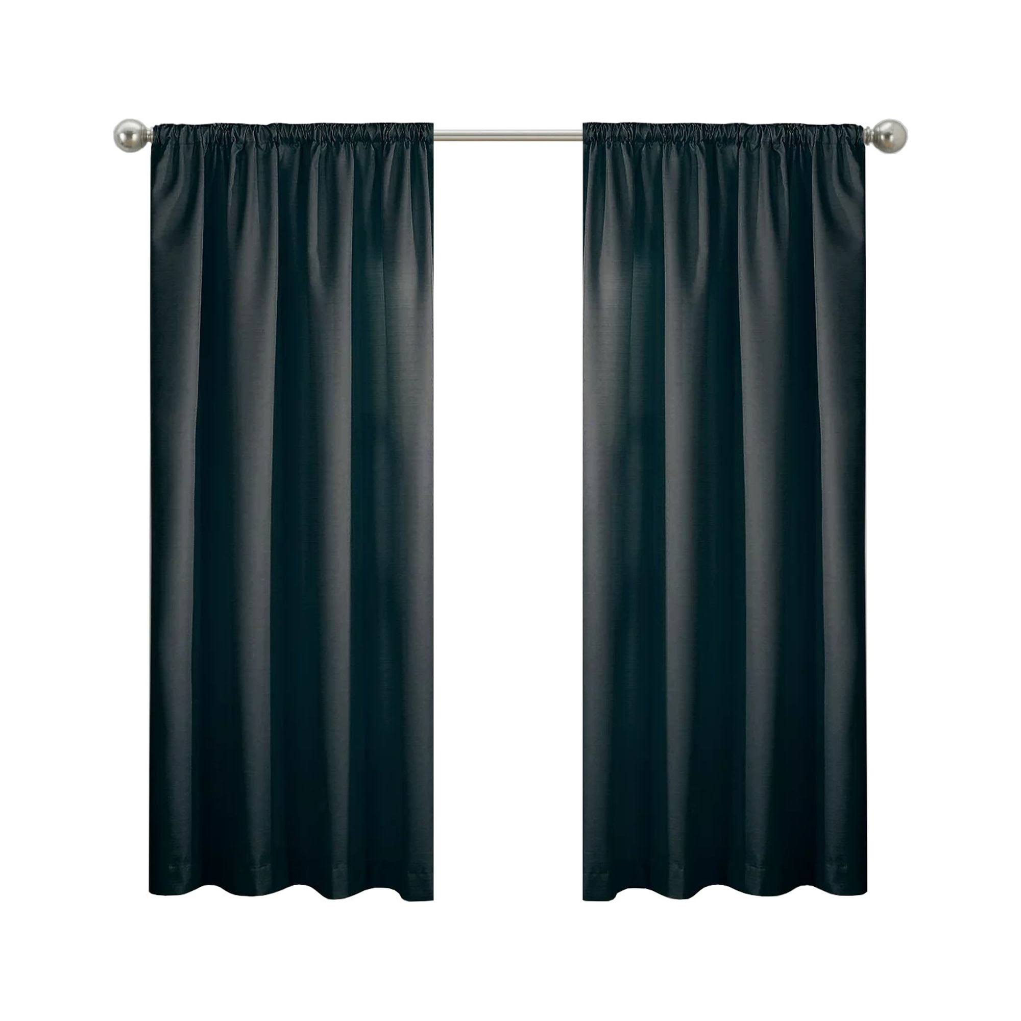Eclipse Draft Stopper Window Curtain Panel, Size: 42 x 63, Black - Product image 1