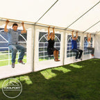 TOOLPORT 3x6 m Party Tent/Barnum Grey-White High Quality Canvas PVC 700 N