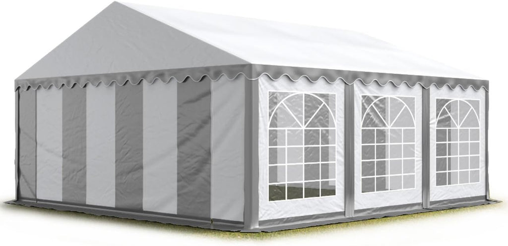 TOOLPORT 3x6 m Party Tent/Barnum Grey-White High Quality Canvas PVC 700 N