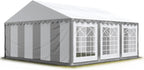 TOOLPORT 3x6 m Party Tent/Barnum Grey-White High Quality Canvas PVC 700 N