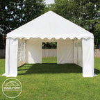 TOOLPORT 3x6 m Party Tent/Barnum Grey-White High Quality Canvas PVC 700 N