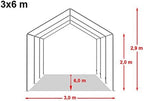 TOOLPORT 3x6 m Party Tent/Barnum Grey-White High Quality Canvas PVC 700 N