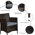 Garden Furniture 4 PCS PE Rattan Terrace Furniture for Veranda Patio Terrace Swimming Pool Brown and Gray -