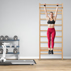 Wall-mounted wall bars Gymnastics wall bars Capacity 150 kg Bar diameter 3.3 cm in pine wood 195x80x14cm Natural -