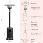 50, 000 BTU Propane Patio Heater, Standing Stainless Steel Outdoor Heater with Wheels, Triple Protection - Product image 32